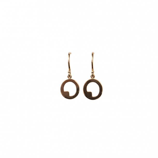 LIZA CASTRO Gold Hook Earrings with the Signature O