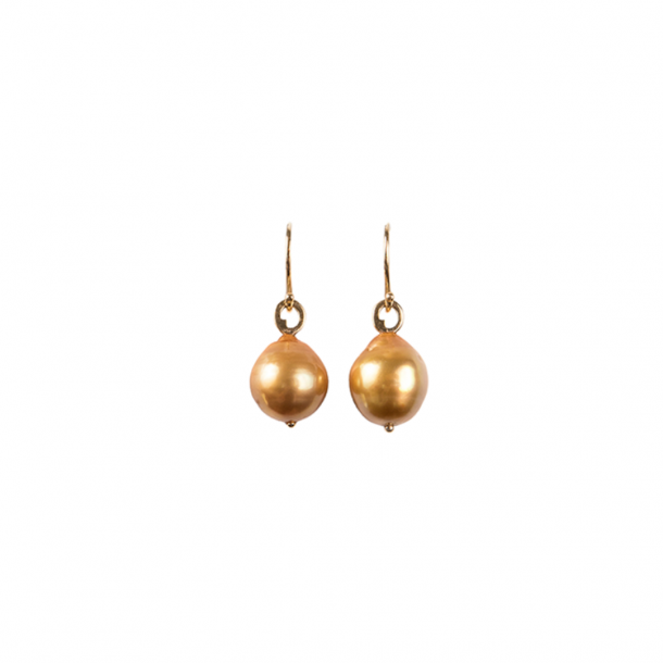 LIZA CASTRO Golden South Sea Semi-Baroque Pearl Earrings