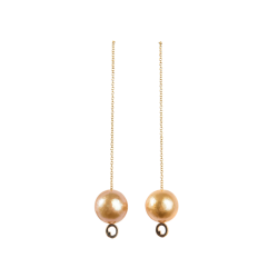 LIZA CASTRO Golden South Sea Pearl Chain Earrings