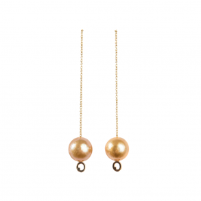 LIZA CASTRO Golden South Sea Pearl Chain Earrings