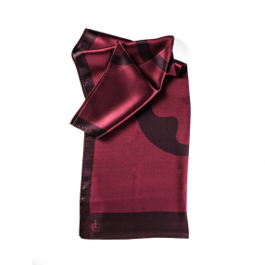 LIZA CASTRO Rectangular Two-Tone Bordeaux Silk Scarf