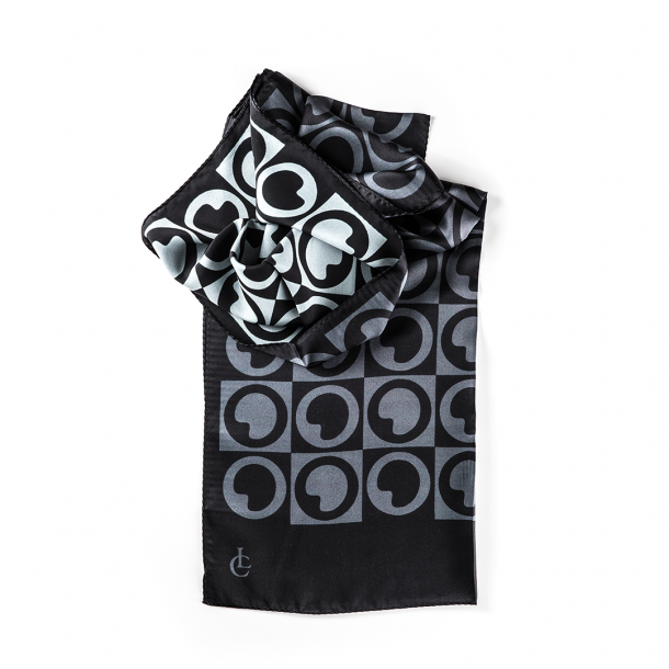 LIZA CASTRO Rectangular Two-Tone Grey Silk Scarf