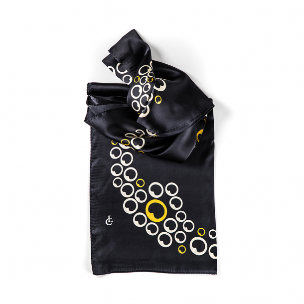 LIZA CASTRO Rectangular Black Silk Scarf