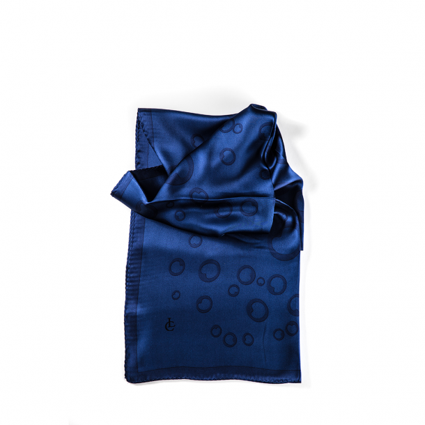 LIZA CASTRO Rectangular Mono Blue Silk Scarf