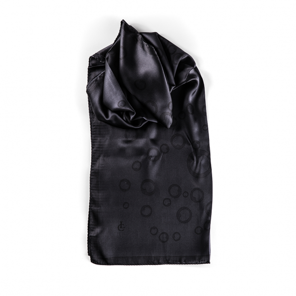 LIZA CASTRO Rectangular Mono Black Silk Scarf