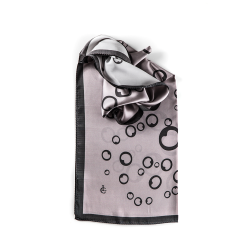 LIZA CASTRO Rectangular Powder Grey Silk Scarf