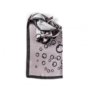 LIZA CASTRO Rectangular Powder Grey Silk Scarf