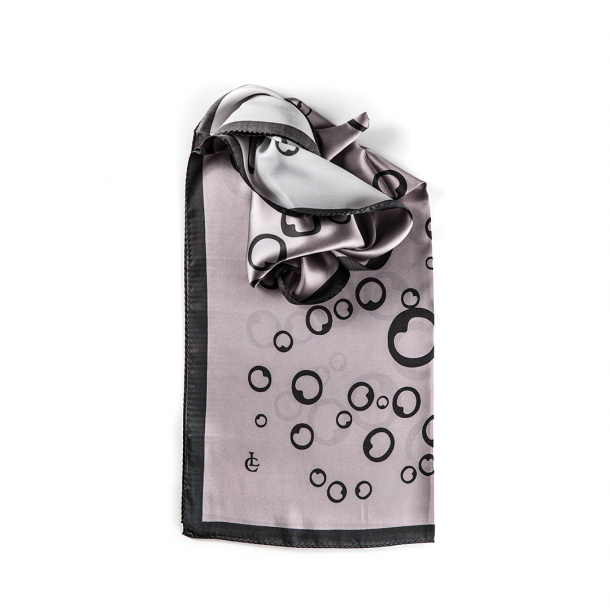 LIZA CASTRO Rectangular Powder Grey Silk Scarf