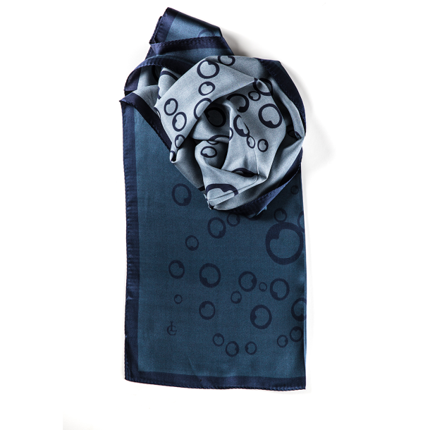 Two-Tone Blue Rectangular Silk Scarf