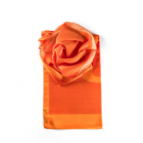 LIZA CASTRO Rectangular Aperol Orange Silk Scarf