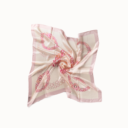 LIZA CASTRO Square Baby Pink Silk Scarf