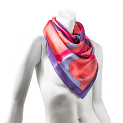 LIZA CASTRO Square Peach Silk Scarf 