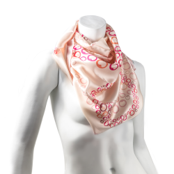 LIZA CASTRO Square Baby Pink Silk Scarf