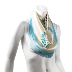 LIZA CASTRO Square Baby Blue Silk Scarf