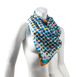 LIZA CASTRO Square Blue Silk Scarf