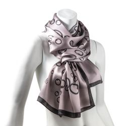 LIZA CASTRO Rectangular Powder Grey Silk Scarf