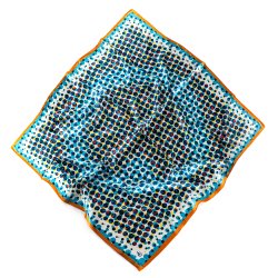 LIZA CASTRO Square Blue Silk Scarf