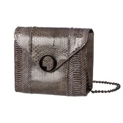 Grey Square Snakeskin Cross Body