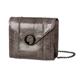 Grey Square Snakeskin Cross Body