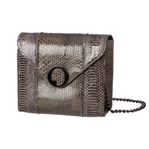Grey Square Snakeskin Cross Body