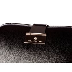 Black Oval Leather Cross Body