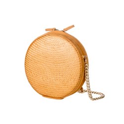LIZA CASTRO Cognac Round Leather Cross-body