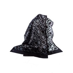 LIZA CASTRO Rectangular Two-Tone Grey Silk Scarf