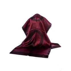 LIZA CASTRO Rectangular Two-Tone Bordeaux Silk Scarf