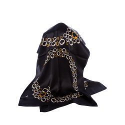 LIZA CASTRO Rectangular Black Silk Scarf