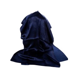 LIZA CASTRO Rectangular Mono Blue Silk Scarf