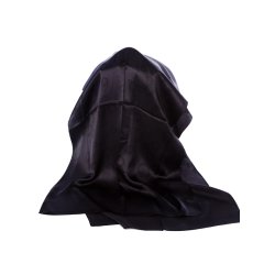 LIZA CASTRO Rectangular Mono Black Silk Scarf
