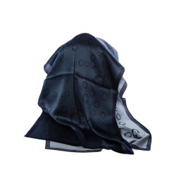 Two-Tone Blue Rectangular Silk Scarf