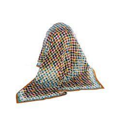 LIZA CASTRO Square Blue Silk Scarf