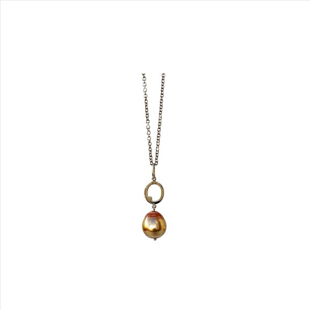 LIZA CASTRO Golden South Sea Pearl Pendant with the Big "O": 13th Anniversary Collection