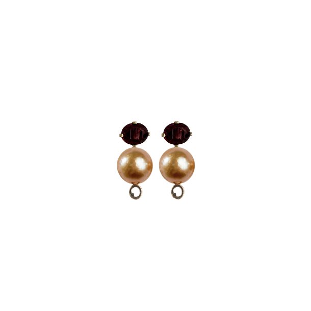 LIZA CASTRO Golden South Sea Pearl and Garnet Stud Earrings: Glow of the Year 2025