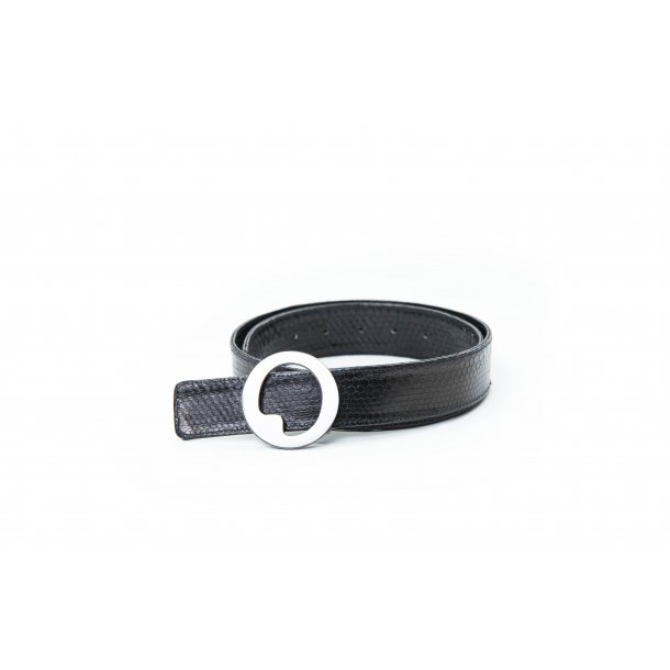 LIZA CASTRO Wide Black Snakeskin Belt 