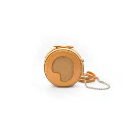 LIZA CASTRO Cognac Round Leather Cross-body