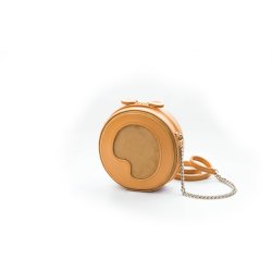 LIZA CASTRO Cognac Round Leather Cross-body