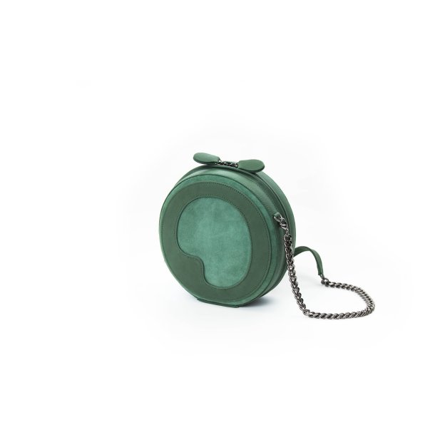LIZA CASTRO Dark Green Round Leather Cross-body