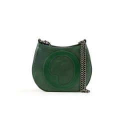 LIZA CASTRO Green Leather Linen-finish Hobo