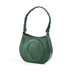 LIZA CASTRO Green Leather Linen-finish Hobo