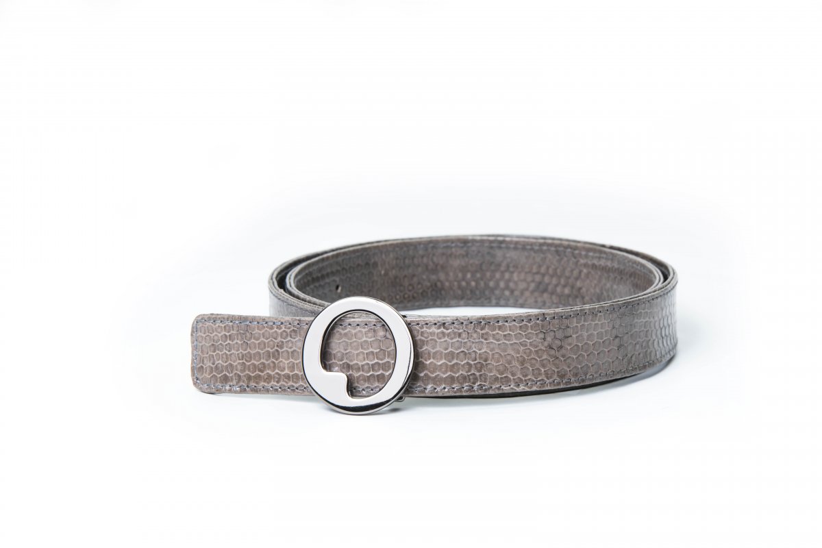 grey snakeskin belt