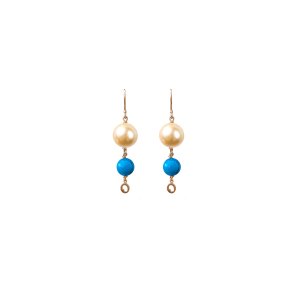 LIZA CASTRO Golden South Sea Pearl Earrings with Turquoise: Glow of the Year 2024