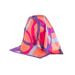 LIZA CASTRO Square Peach Silk Scarf 